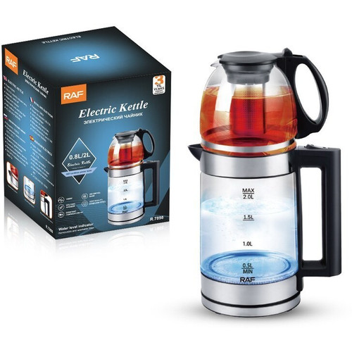 چای ساز روهمی راف مدل R.7898 ظرفیت ۲ لیتر با کتری پیرکس