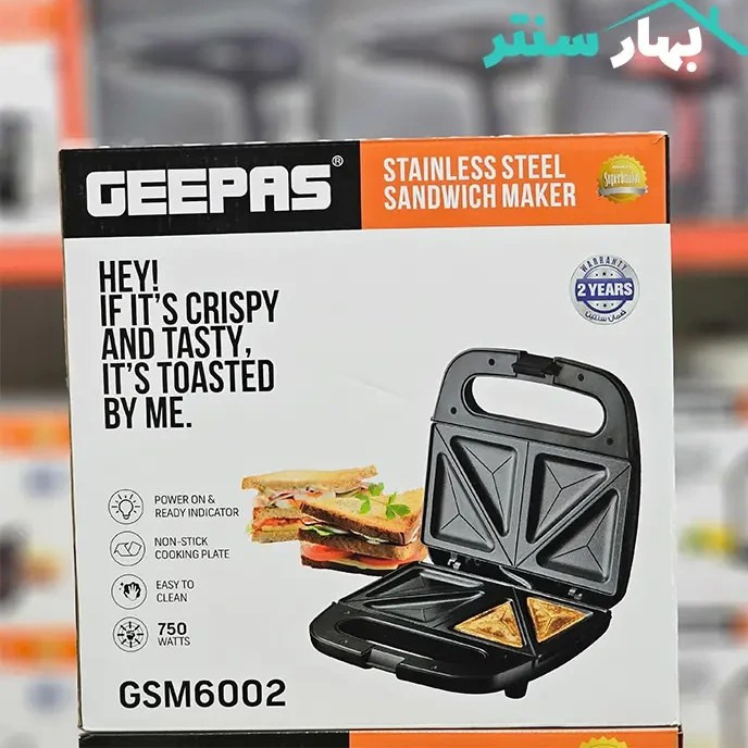 ساندویچ ساز جیپاس مدل GSM6002 تک کاره با بدنه استیل ضد زنگ
