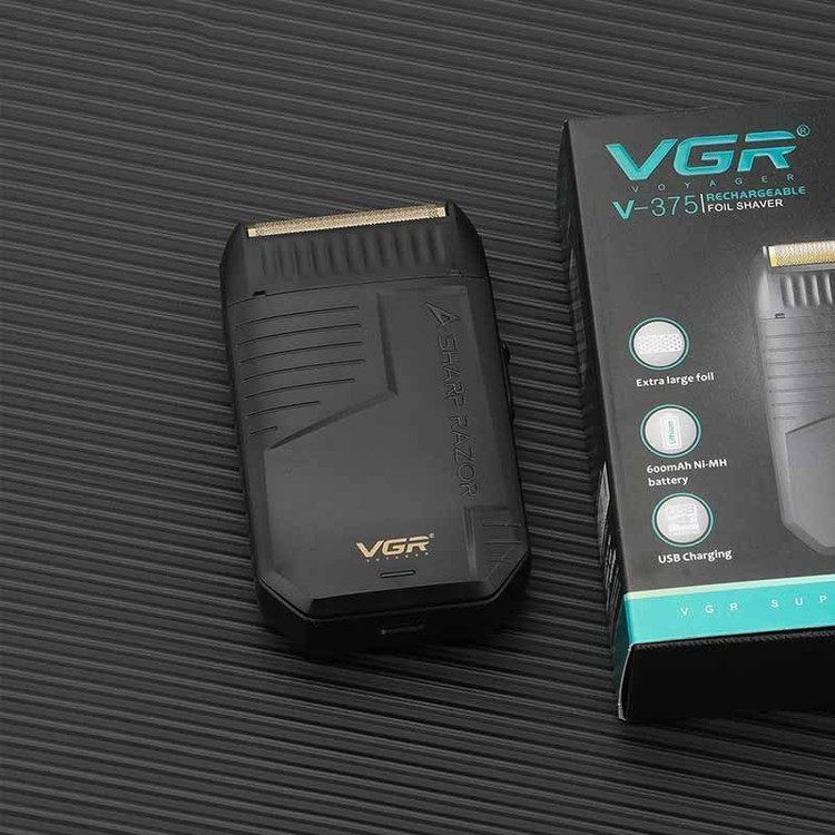 ماشین اصلاح وی جی آر مدل V-375 با تکنولوژی برش مستقیم و تیغه استیل ضد زنگ