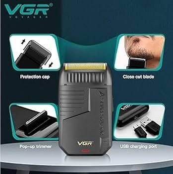 ماشین اصلاح وی جی آر مدل V-375 با تکنولوژی برش مستقیم و تیغه استیل ضد زنگ