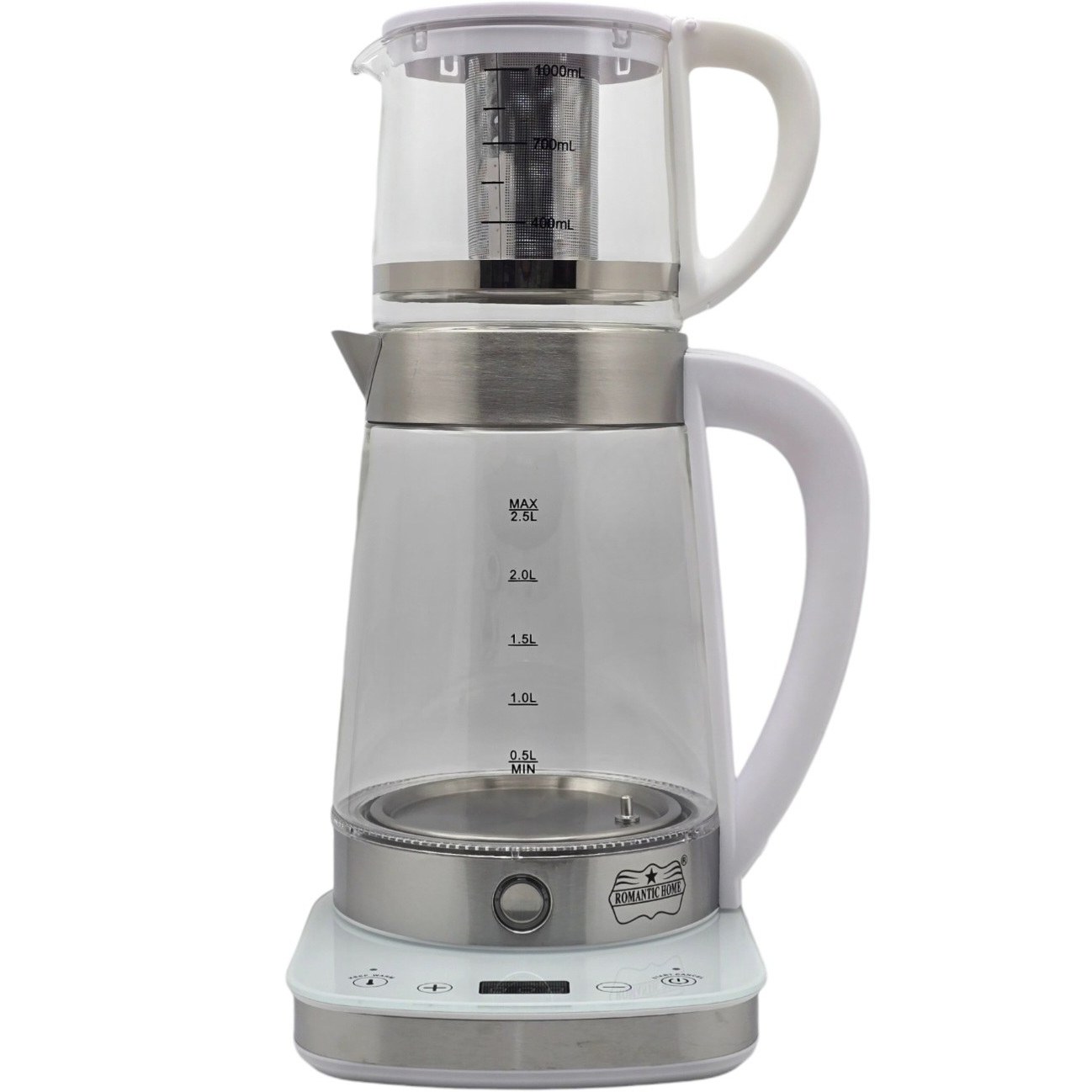 چای ساز رومانتیک هوم مدل KHD-425 ظرفیت ۲.۵ لیتر با کتری پیرکس