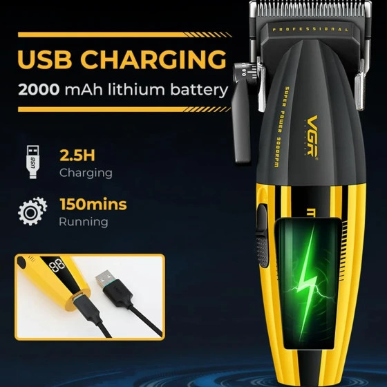 ماشین اصلاح وی جی آر مدل V-285 با تیغه سرامیک و برش مستقیم
