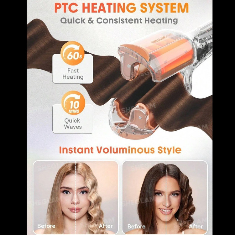 دستگاه ویو مو ساحلی شیگلم مدل Beach Babe سایز 25 نقره ای
