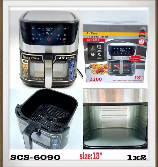 سرخ کن بدون روغن سیلور کرست مدل SCS-6090 ظرفیت 13 لیتر